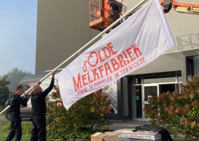Logo op pand kantoorruimte d'Olde Melkfabriek Terwolde